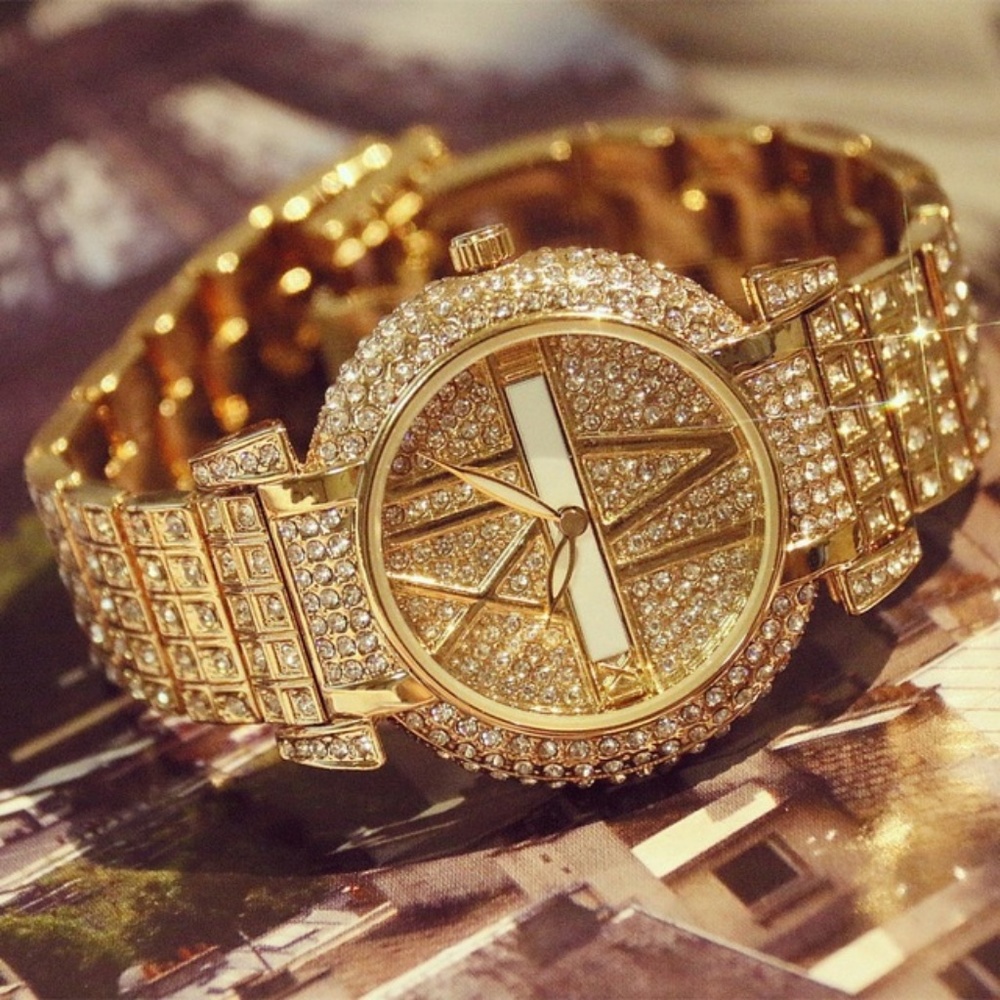 Bee Sister Gold Luxury Diamond Women Watch
